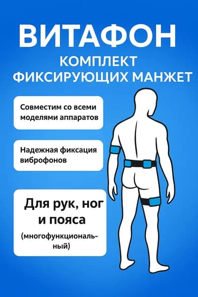 Комплект фиксирующих манжет для аппаратов серии "Витафон" для рук, ног и пояса (многофункциональный)