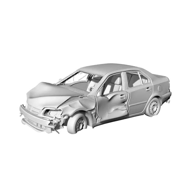 Сборная модель 1/160: Повреждённый административный седан, 3D-печать аксессуаров для сцены пустоши