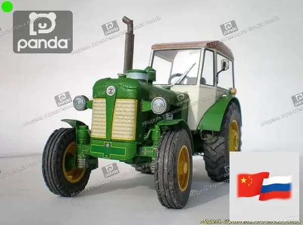 1:32, чешский Zetor 50, бумажная модель трактора, сельскохозяйственная техника, бумага ручной резки
