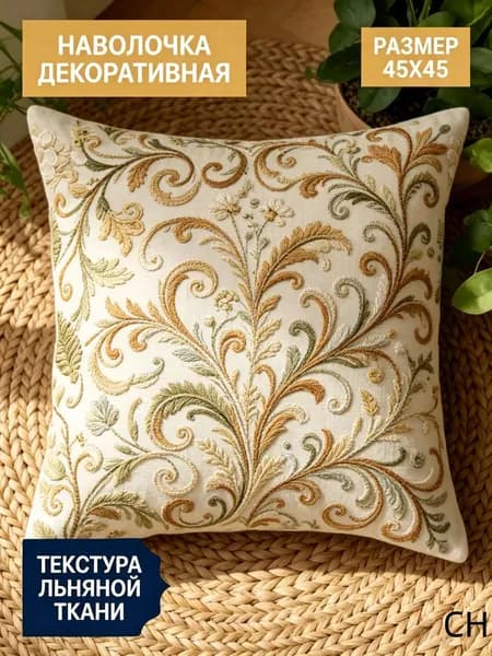 Наперник 40x40 см 1 шт полиэстер, черный матовый геометрический