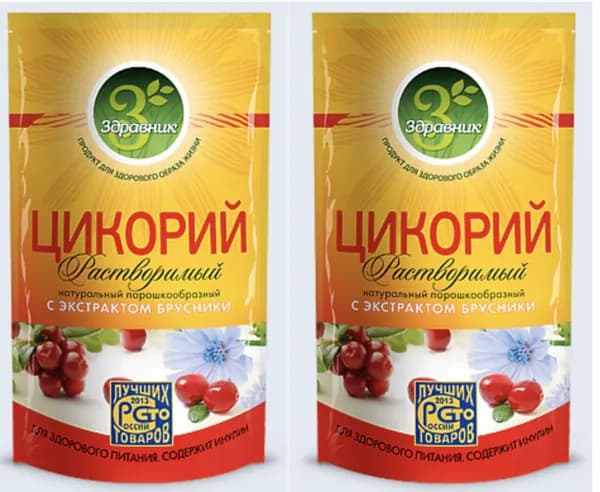 Цикорий растворимый Здравник с брусникой 85 грамм мягкая упаковка 2 штуки