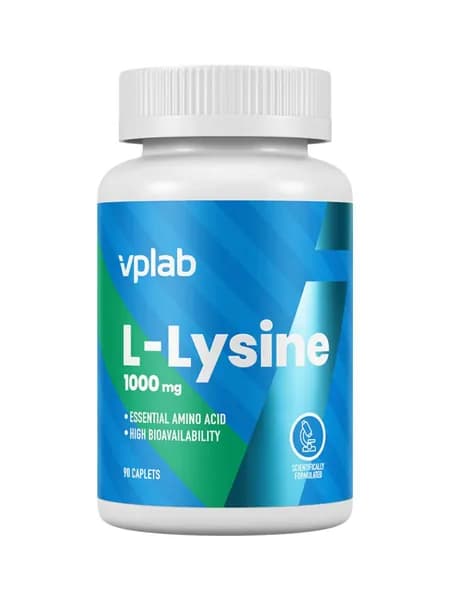 VPLAB L-Lysine, Аминокислота L-лизин для кожи, связок, костей, набора мышечной массы и иммунитета, 1000 мг 90 таблеток