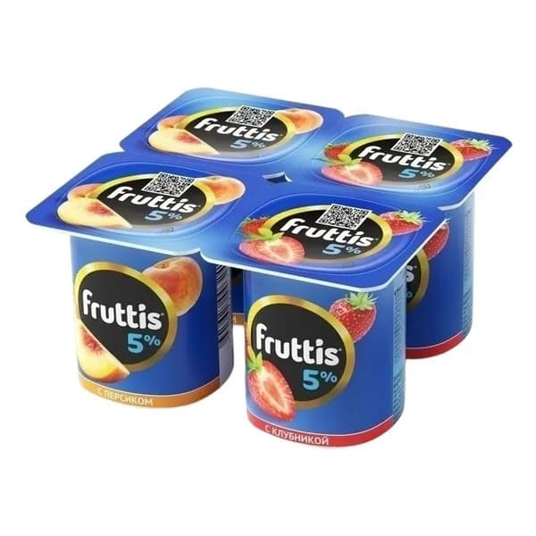 Йогуртный продукт Fruttis клубника-персик 5% 115 г