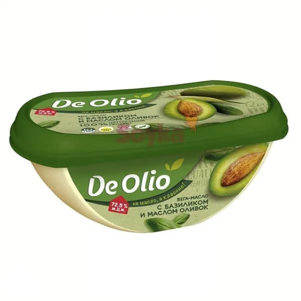 Крем растительный с оливковым маслом и базиликом Deolio, 220г без молока и яиц / здоровое питание / можно в пост