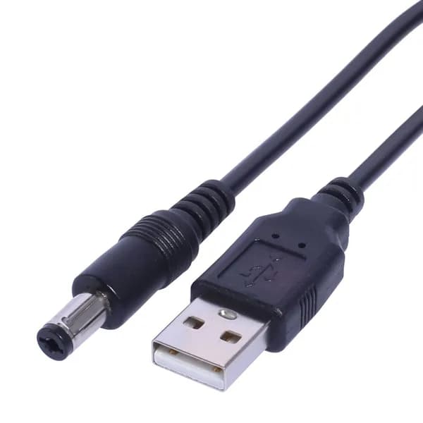 Зарядный кабель USB-DC 5,5 x 2,1 мм длиной 1 м для электронного пианино, шнур питания со светодиодной подсветкой