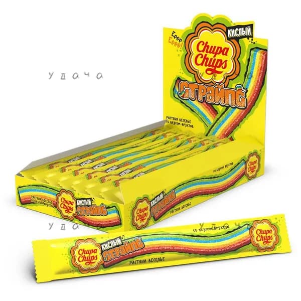 Эксклюзивный мармелад Chupa Chups Страйпс, 12 штук по 10,5 г