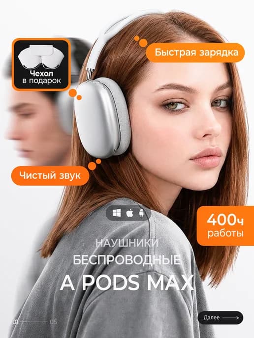 Беспроводные наушники большие A Pods Max для iphone Android