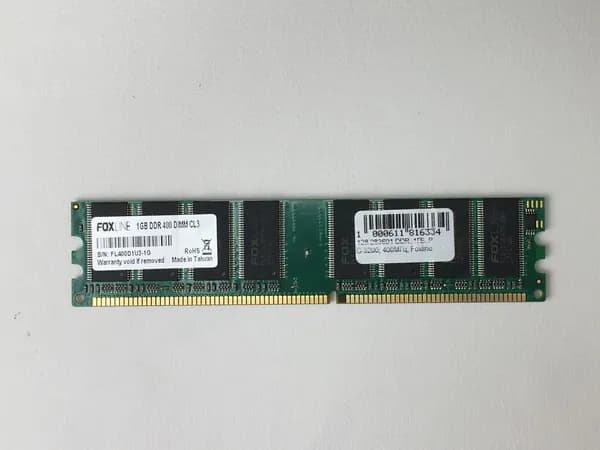 Foxline Оперативная память DIMM DDR1 DDR, 400 МГц, 1 x 1 ГБ (FL400D1U3-1G)
