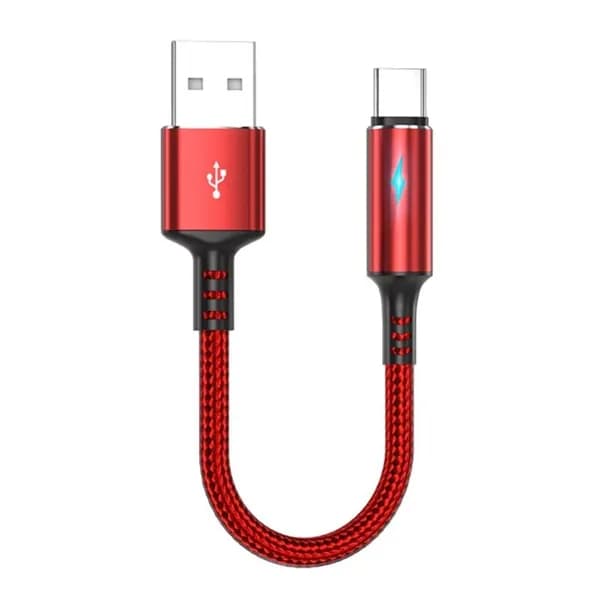 Компактный кабель USB C-A для зарядки и передачи данных, 2,4 А, зарядное устройство для мобильных телефонов, планшетов, 25 см