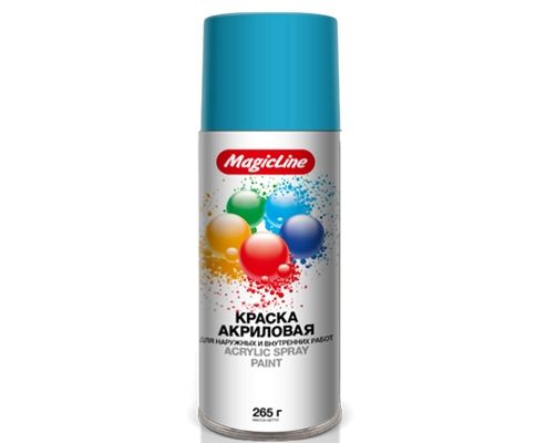 Краска-спрей (эмаль) RAL 5015 светло-голубая 450мл (265гр) аэрозоль (MagicLine)