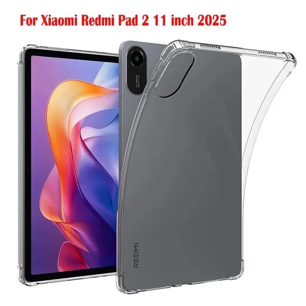 Корпус для Xiaomi Redmi Pad 2 2025 11 дюймовый таблетки защитной оболочки прозрачной TPU против падения подушки безопасности мягкой крышки