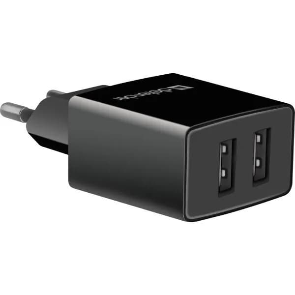 Сетевой адаптер с 2-мя USB портами UPA-22 2.1 A/2 USB черный,5V DC/2100 мА,зарядное устройство/зарядка,защита от перегрузки и короткого замыкания,для энергоемких устройств:смартфоны,планшеты,гаджеты,портативная электроника,black