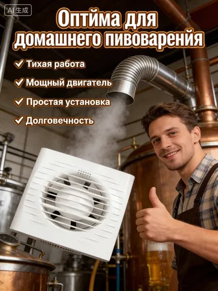 Вытяжной вентилятор 100 мм с обратным клапаном Optima защита от сквозняков и запахов. Осевой вентилятор для ванной и туалета, бесшумная вытяжка в санузел.