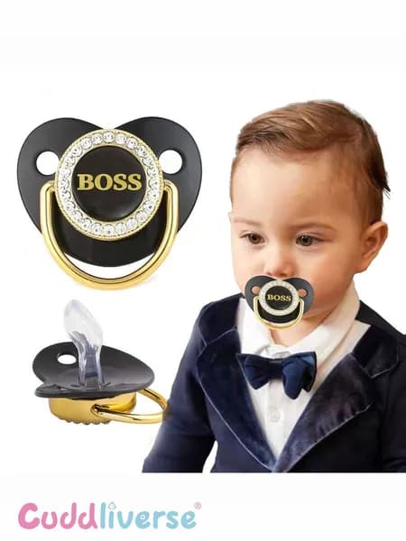 Пустышка BOSS baby с пылезащитным чехлом, блестящая ромбовидная форма, силиконовый материал, подарок на день рождения