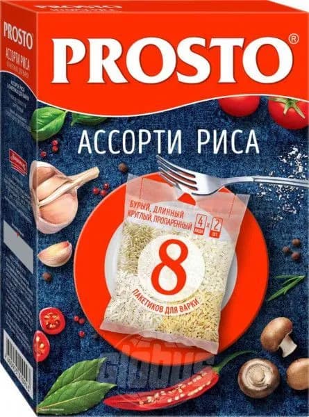 Prosto Рис в пакетиках "Ассорти", 8 пакетиков по 62,5 г, 500 г