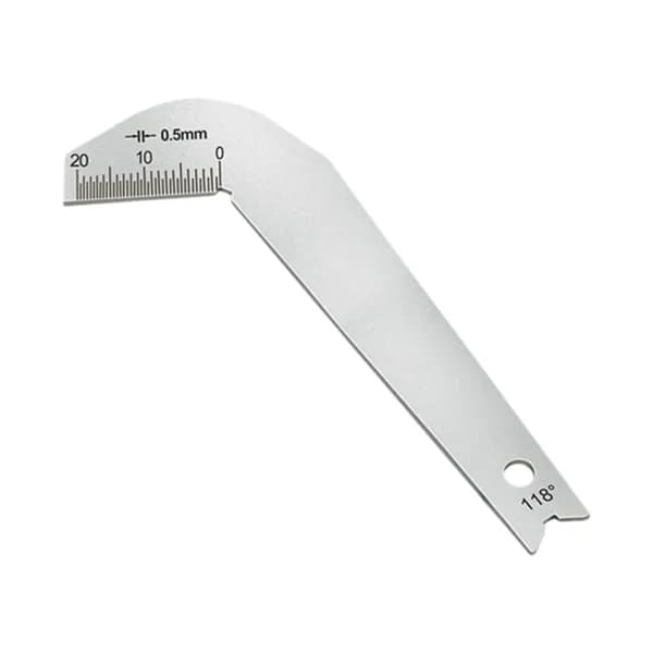Шаблон для заточки сверл 118 градусов из нержавеющей стали, измерительная линейка для контроля угла заточки