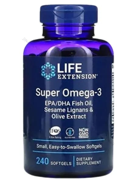Омега-3 Life Extension Super Omega-3 240 капсул БАД