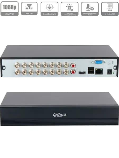 Dahua DH-XVR1B16H-I/T - 16 канальный видеорегистратор для камер видеонаблюдения HDCVI, XVR-регистратор гибридный