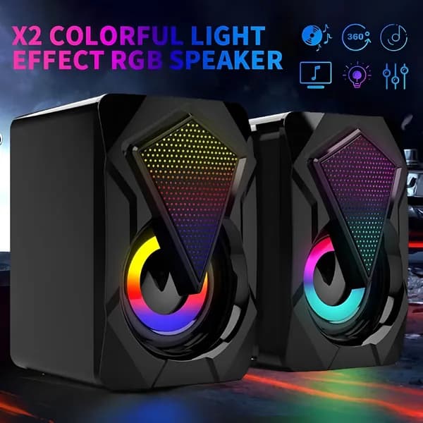 Компьютерные игровые колонки RGB с подсветкой акустика