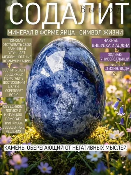 Содалит натуральный камень кристалл минерал