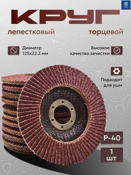 Круг шлифовальный 125 x 9 x 22.2; P40