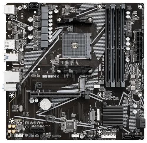 Gigabyte Материнская плата Gigabyte B550M K, AM4, DDR4, Материнская плата