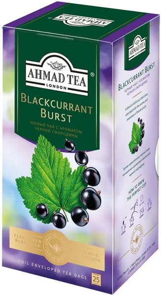 Ahmad Tea Чай черный, Смородиновый взрыв, 25 пакетов по 1,5 гр./