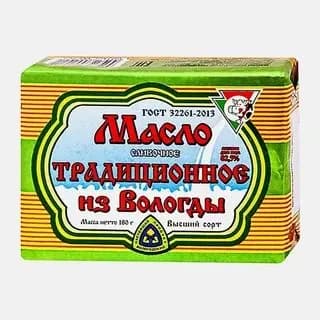 Масло сливочное Традиционное 82.5%, из Вологды , 180 г 2 шт