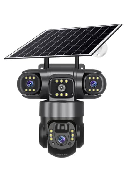 Солнечная камера видеонаблюдения WIFI для дачи, дома, фермы и склада, 6MP, PTZ 360, датчик движения, IP66