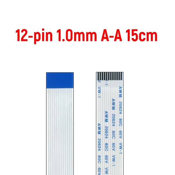 FFC Шлейф 12-pin Шаг 1.0mm Длина 15cm Прямой A-A