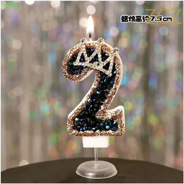 Свечи для торта цифра 2 "0", 7.5 см, 1 шт