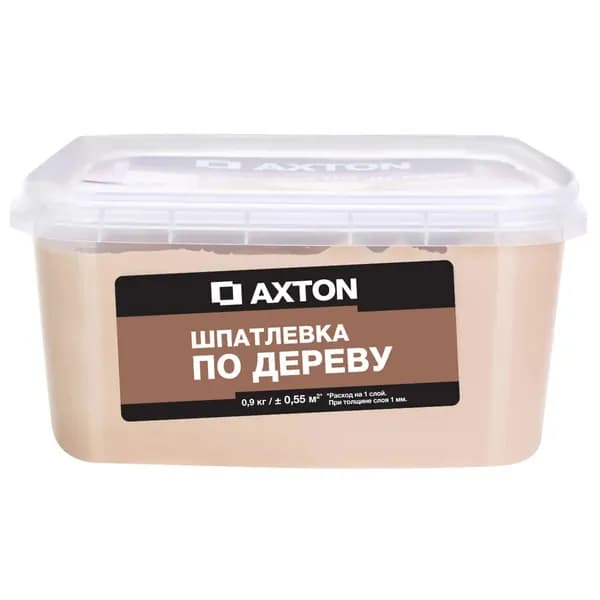 Шпатлёвка (шпаклевка) Axton для дерева 0.9 кг белое масло