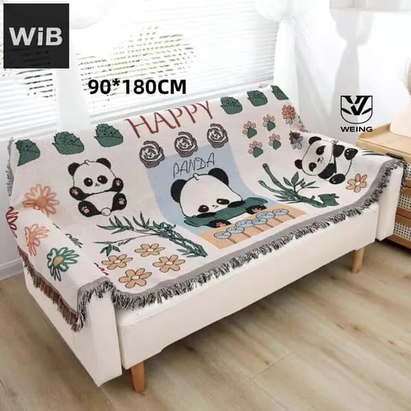 WIB Плед двусторонний, новогодний , Хлопок, 180 см х 90 см
