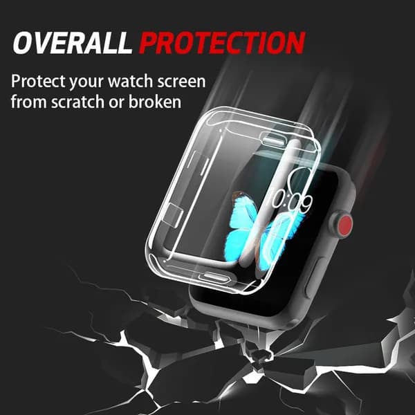 Прозрачный ТПУ-чехол для Apple Watch Series 2 и 3, полнозащитный