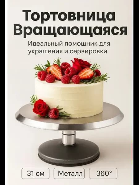 Тортовница вращающаяся 31 см, декорирование торта и коржей