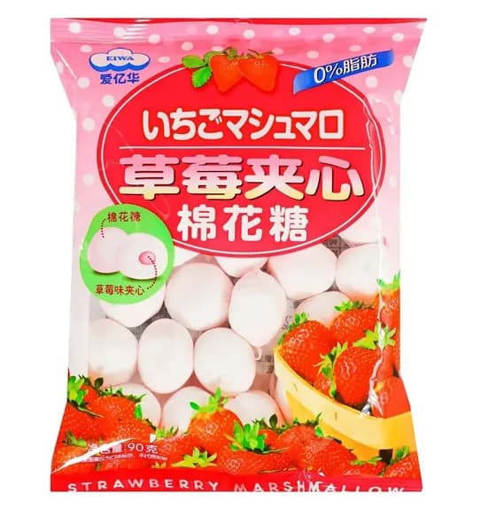 Зефир маршмеллоу EIWA c клубничной начинкой, 2х90 г