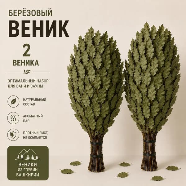 Веник для бани Березовый, 2 шт.