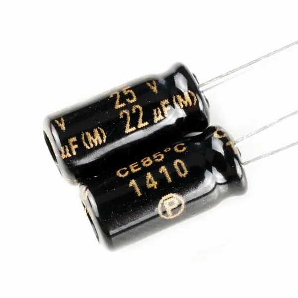 2шт., ELNA NP - BP неполярный электролитический конденсатор 25В-22мкФ (22uF-25V, 5x11мм)