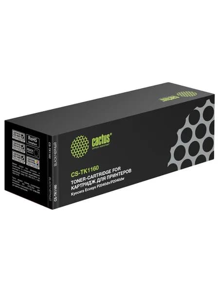 Картридж Cactus CS-TK1160 черный, для KYOCERA Ecosys P2040dn/P2040dw, ресурс до 7200 страниц