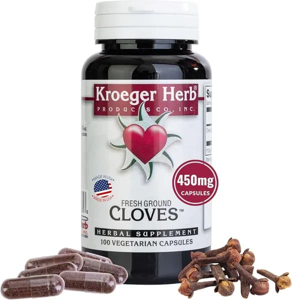 Kroeger Herb, Гвоздики, Натуральные Антиоксидантные Гвоздики Капсулы