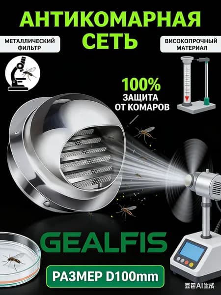 Выход стенной металлический с решеткой и сеткой, 304 нержавеющей стали,D100mm,Комплект для вентиляции крыши