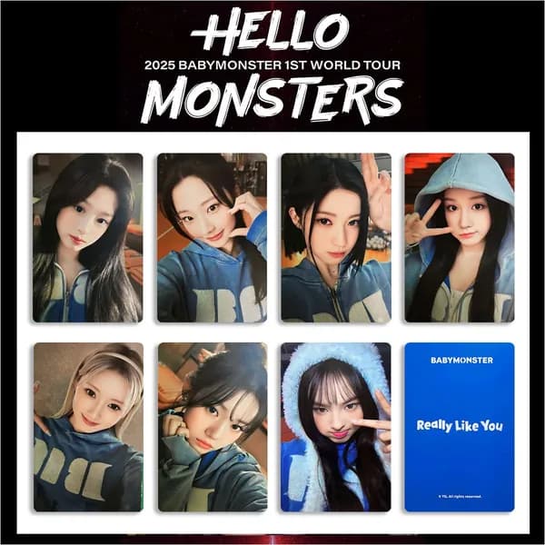 BABYMONSTER Карточки WORLD TOUR HELLO MONSTERS k-pop карточки коллекционные 5.4*8.6cm 7 шт