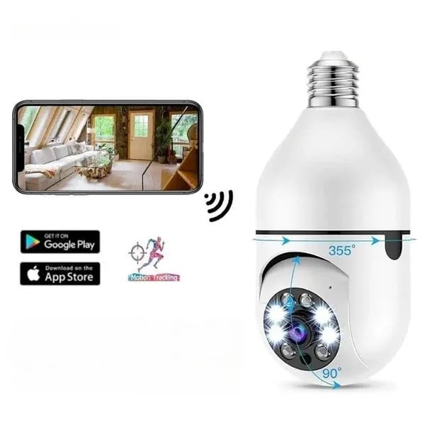 Wi-Fi камера видеонаблюдения V380, с подключением в цоколь Е27