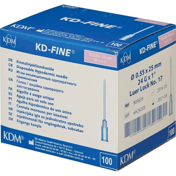 Игла инъекционная KD-Fine 24G (0,55х25 мм), 100 шт./уп.