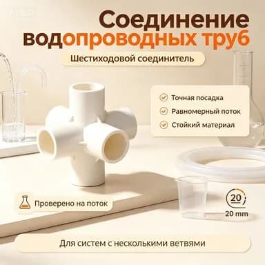 Фитинги для водяных труб ПВХ, объемный шестиходник, угольник