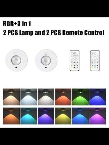 RGB беспроводная лампа для шкафа 2PCS RGB