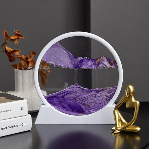 3D-картина с кинетическим песком в рамке, белая рамка, красный песок, 18 см