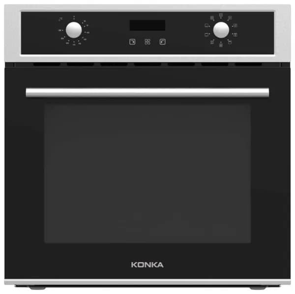 Духовой шкаф электрический KONKA K60ZK04(WE), 70 л, 2800 Вт, конвекция, гриль, 9 режимов, LED дисплей, телескопические направляющие, черный