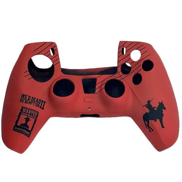 Силиконовый чехол для геймпада DualSense (PS5) (Red Dead Redemption 2) (красный)