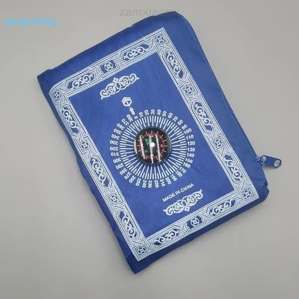 Коврик для намаза, молитвенный, нейлоновый, синий